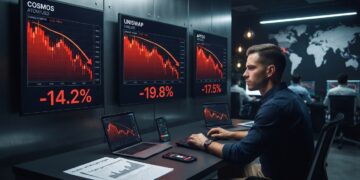 Criptomercados en rojo: Cosmos, Uniswap y Aptos sufren caídas — señales para inversores mexicanos